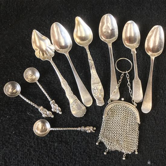 Silver spoon, plated labels etc